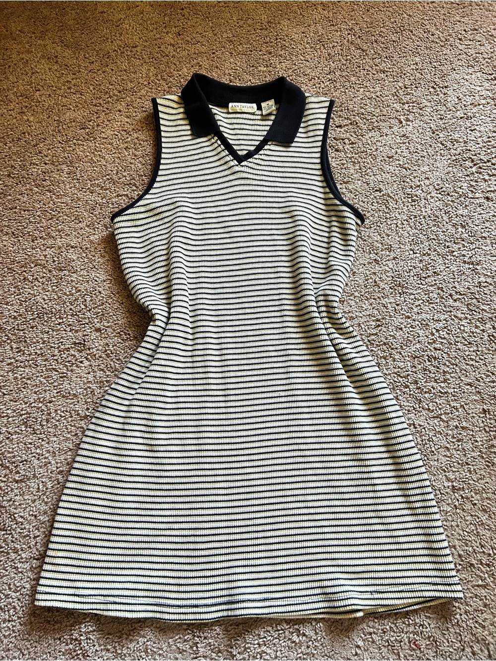 Ann Taylor Vintage Striped Sleeveless Polo Mini Dress